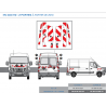 Nissan NV400 - H2 - 2 portes à partir de 2010 - Rouge & Blanc - Avant + Arrière - Classe B