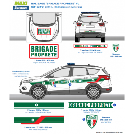 copy of Kit de Sérigraphie Police Environnement pour véhicule léger
