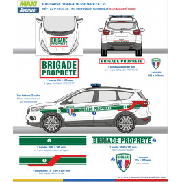 Kit de Sérigraphie pour véhicule léger Brigade Propreté Magnétique