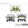 Citroën C3 à partir de 2017 - Jaune & Bleu - Avant + Arrière