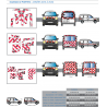 Renault Kangoo 2 portes de 2013 à 2020 - Rouge & Blanc - Avant + Arrière - Classe A