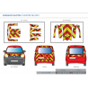 Renault Kangoo hayon vitré à partir de 2013 - Rouge & Jaune - Avant + Arrière Total