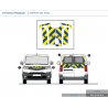Toyota Proace 2 portes à partir de 2016 - Jaune & Bleu - Avant + Arrière