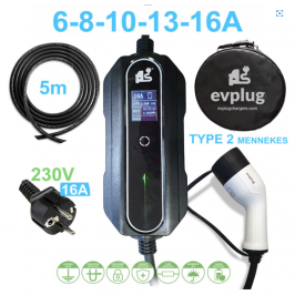 EV EVSE Type2 (max. 16A) Chargeur portable pour voiture  électrique