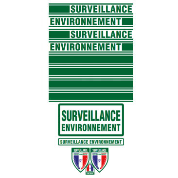 KIT de Sérigraphie Véhicule Léger 5 portes - Surveillance Environnement