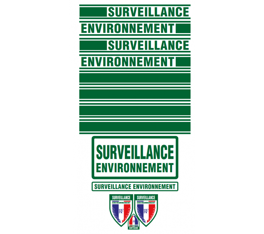 KIT de Sérigraphie Véhicule Léger 5 portes - Surveillance Environnement