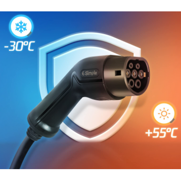 E-S1MPLE - Chargeur Type 2 - 22KW - 32A Triphasé - 3 Phase - Mode 3 - 5m