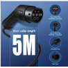 E-S1MPLE - Chargeur Type 2 - 22KW - 32A Triphasé - 3 Phase - Mode 3 - 5m