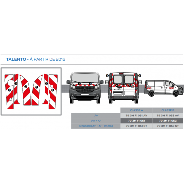 Fiat Talento à partir de 2016 - Rouge & Blanc - Avant + Arrière - Classe B