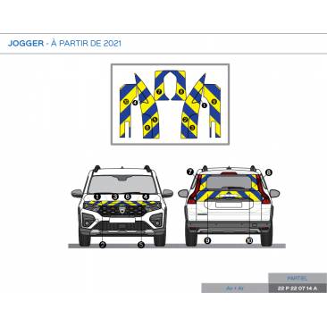 Dacia Jogger à partir de 2021 - Jaune & Bleu - Avant + Arrière