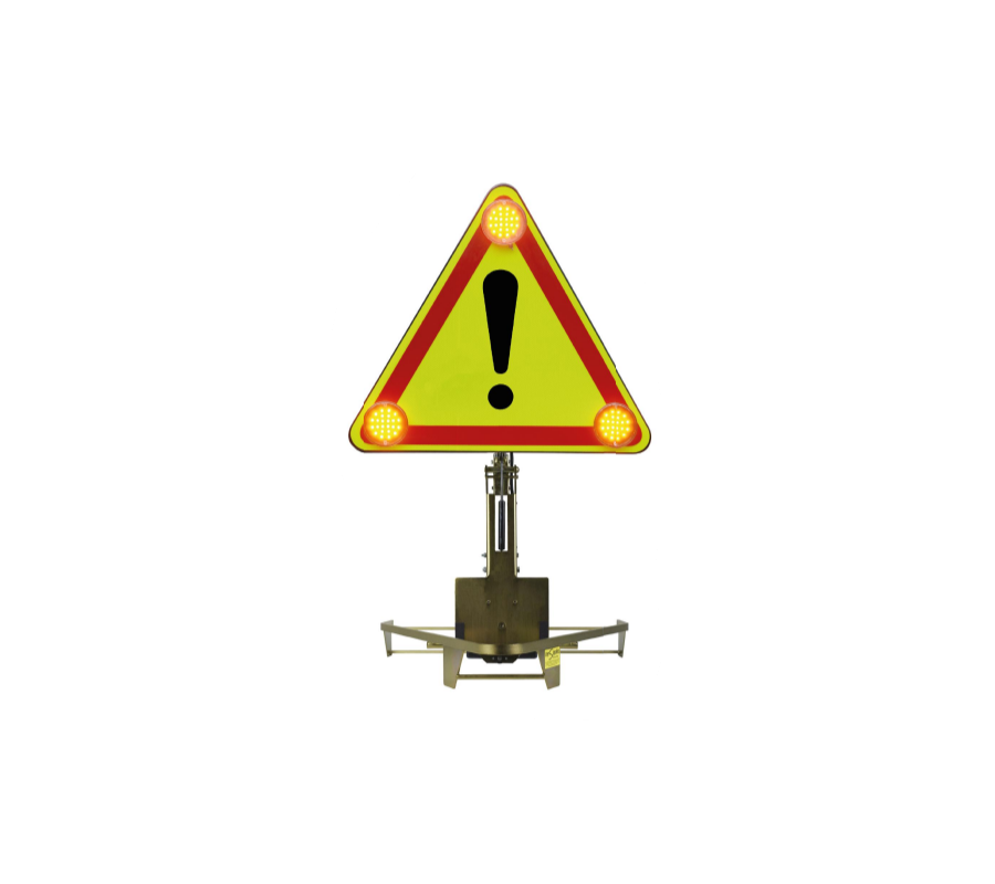 Triangle au sol 3 point lumineux LED orange déploiement automatique autonome Triangle au sol 3 point lumineux LED orange déploiement automatique autonome