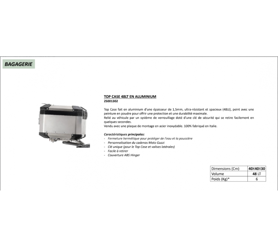 Top Case 34 L pour TRACER 700