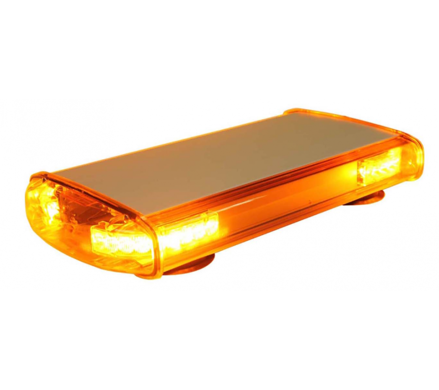 Rampe MINI VEGA - 0,53m - fixation magnétique - 5 feux orange extérieur - 12V - avec sirène