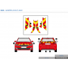 Peugeot 308 de 2013 à 2021 - Rouge & Jaune - Avant + Arrière