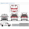 Toyota Proace City Hayon à partir de 2019 - Rouge & Blanc - Avant + Arrière - Classe B