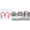 Citroën C3 Aircross à partir de 2018 - Rouge & Blanc - Avant + Arrière - Classe B