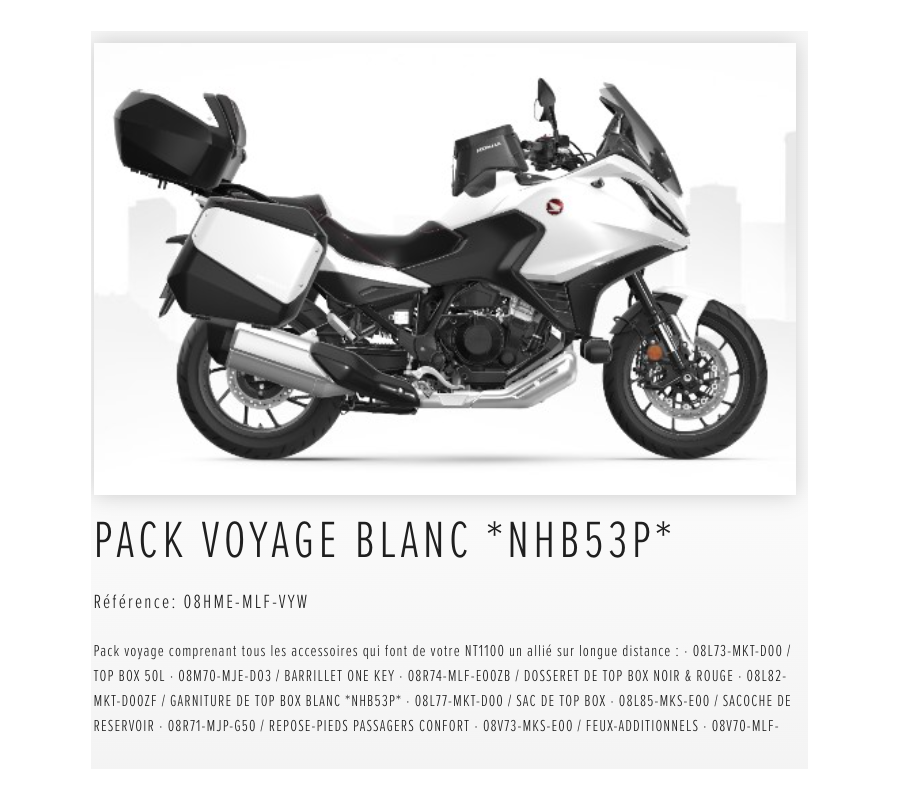 HONDA NT 1100L  -PACK VOYAGE -QUICK SHIFTER- 2023 MAXIAVENUE
