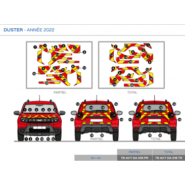 Dacia Duster de 2022 - Rouge & Jaune - Avant + Arrière
