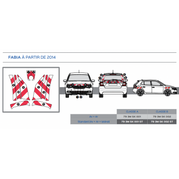 Skoda Kodiaq à partir de 2021 - Rouge & Blanc - Avant + Arrière - Classe B
