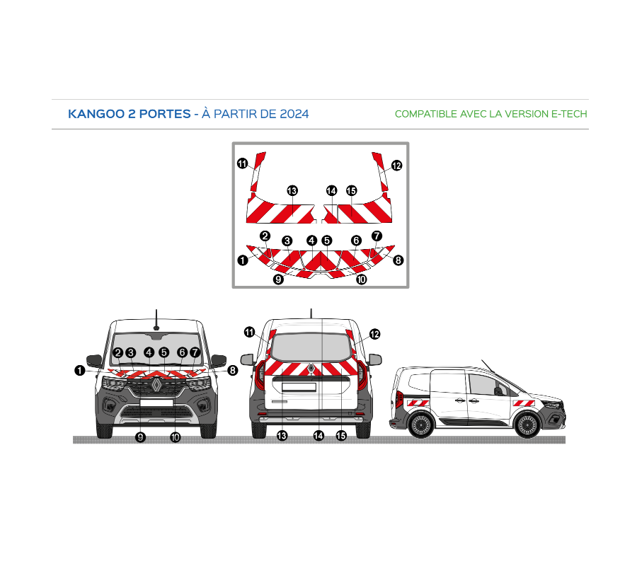 Renault Kangoo de 2024 - Rouge & Blanc - Avant + Arrière