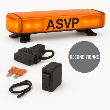 PACK ASVP - Permet d'équiper les véhicules pour service ASVP (mini vega + porte fusible 15A + sérigraphie ASVP + interrupteur)