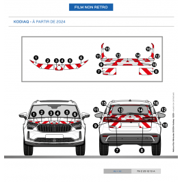 Skoda Kodiaq à partir de 2024 - Rouge & Blanc - Avant + Arrière - Classe B