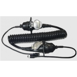 Kit 2 socles de prise type N - 1 cordon  spiralé 7P/24B de 4.50m - Précablé avec GX16 male-fem -  Spécial PL