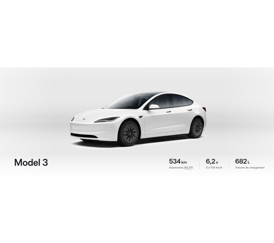 Tesla Model 3 Propulsion 100 % ÉLECTRIQUE