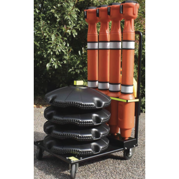 Base lestable + poteau orange pour skipper (2.2Kg) + ruban de balisage 9m enroulable inclus