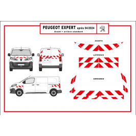 Peugeot Expert 2 portes à partir de 2024 - Rouge & Blanc - Avant + Arrière