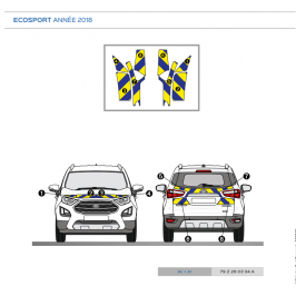 Ford Ecosport de 2018 - Bleu & Jaune - Avant + Arrière
