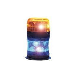 Kombi flashled - feu inférieur classe 2 bleu à éclat - feu supérieur classe 1 orange rotatif - fixation ISO