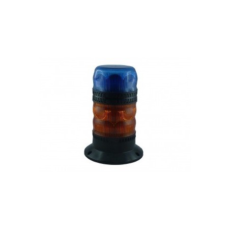 Kombi gyroled - feu inférieur classe 2 orange rotatif - feu supérieur classe 1 bleu à éclat - fixation Magnétique