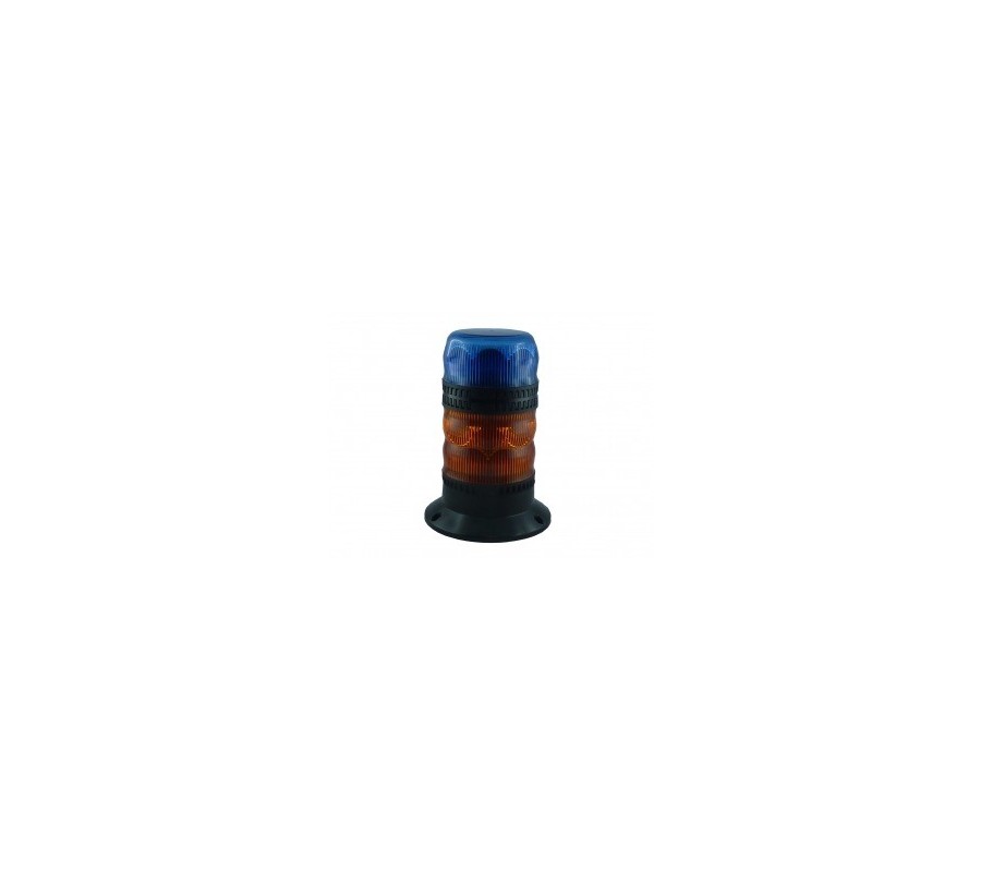Kombi flashled - feu inférieur classe 2 orange à éclat - feu supérieur classe 1 bleu à éclats - fixation ISO Kombi flashled - feu inférieur classe 2 orange à éclat - feu supérieur classe 1 bleu à éclats - fixation ISO