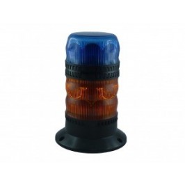 Kombi  flashled - feu inférieur classe 2 orange à éclat - feu supérieur classe 1 bleu à éclats - fixation magnétique
