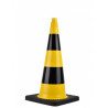 Cône 75cm 5.2 Kg 2 bandes rétro classe 2 prismatique BASE NOIRE