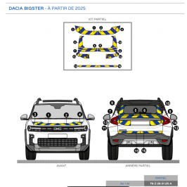 Dacia BIgster de 2025 - Rouge & Jaune - Avant + Arrière