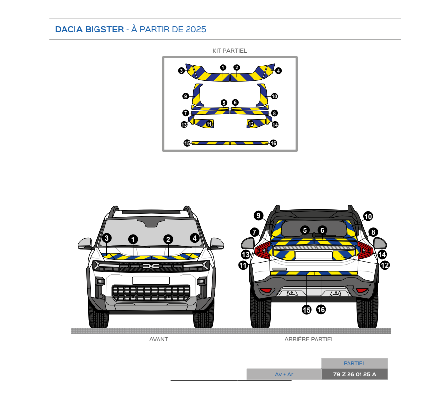 Dacia BIgster de 2025 - Rouge & Jaune - Avant + Arrière