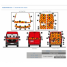 Renault Master 2 portes H2 à partir de 2024 - Rouge & Jaune - Avant + Arrière - PARTIEL