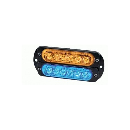 Kit double feu LED L52 orange/bleu - R65 verticaux - classe 2 - 10/30V - avec support