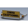 Barre de signalisation Convoi Exceptionnel - 2 gyroleds orange sur châssis