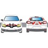 MEGANE 3 ESTATE - Classe B - Avant, arrière et latéraux mini - Rouge et blanc