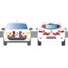 MEGANE 3 COUPE de 2008 5PO - Classe A - Avant, arrière et latéraux mini - Rouge et blanc