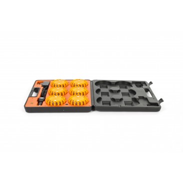 Système LED de signalisation au sol - 9 modes de balisage - 6 modules rechargeables oranges - Valise de transport - Câble