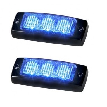 La paire de 2 Météorit 3 LED bleu - R65 - 10/30V - 89x34x22 mm