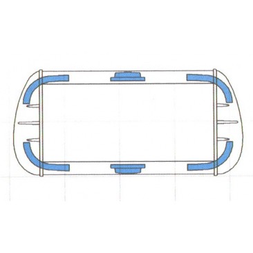 Rampe MINI VEGA - 0,53m - fixation magnétique - 4 feux bleu extérieur - 12/24V