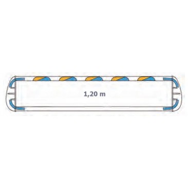 Rampe VEGA - classe 2 - 1,20m - Bleu/orange défilement - sans prise de toit