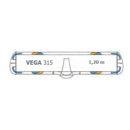 Rampe VEGA S - 1,20m - sirène & haut-parleur - boitier 8 touches - Feux avants & arrières Bicolores