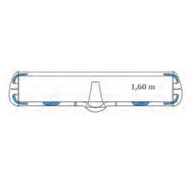 Rampe VEGA S - 1,60m - sans prise de toit - avec sirène - pas de feu bleu arrière