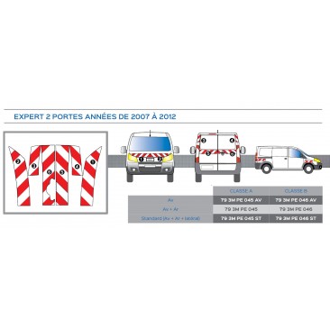EXPERT 2 portes arrières de 2007 - Classe A - Avant, arrière et latéraux mini - Rouge et blanc